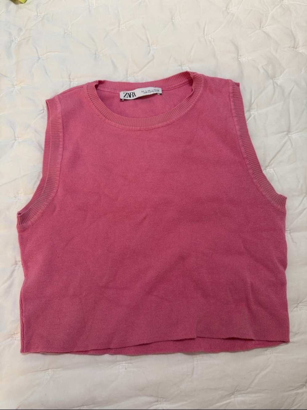 Zara Sleeveless Knit Tank in Bright Pink